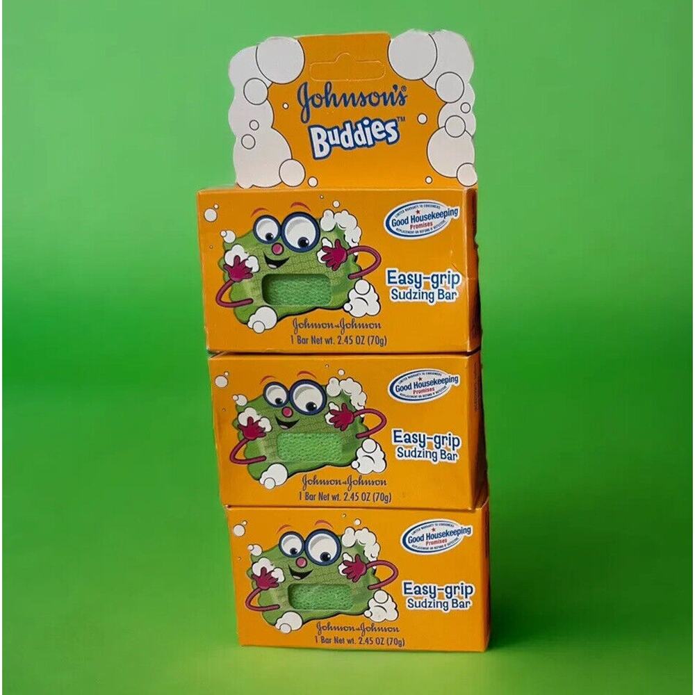 Johnson’s Buddies Easy Grip Sudzing Bar Bath Soap - Lot Of 3 - NEW Discontinued